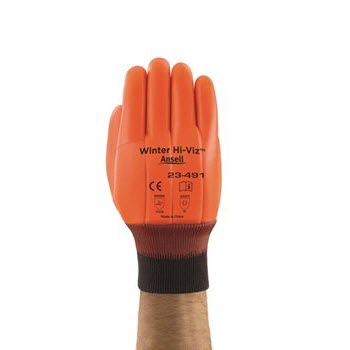 Ansell Edmont Cold Weather Gloves 10 Orange Winter Monkey Grip Jersey 204968