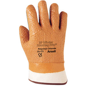 Ansell Edmont Cold Weather Gloves 10 Orange Winter Monkey Grip Jersey 204827