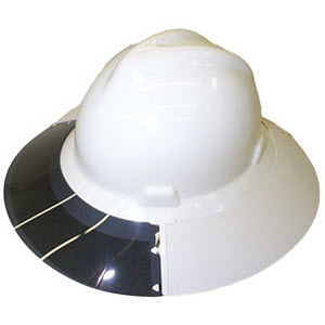 Head Protection Accessories - - PAULSON A-S4-B Smoke/White Sun Shield Visor  for ERB Omega or Bullard C33 Full Brim Hardhats
