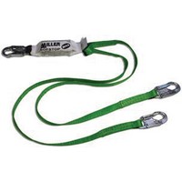 MILLER Fall Protection Equipment - - Honeywell 980WLS-Z7/6FTGN Miller 6'  Green Two Leg Lanyard With SofStop MAX Shock Absorber And 3 Locking Snap  Hooks