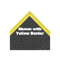 Notrax Cushion Trax 3' x 5' Black / Yellow Anti-Fatigue Mat 479S0035YB - 9/16 Thick