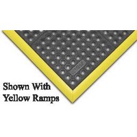 Notrax Cushion Trax 3' x 5' Black / Yellow Anti-Fatigue Mat 479S0035YB - 9/16 Thick