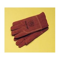 John Tillman & Co 1300 Tillman Large Heavyweight Russet Split Cowhide MIG Gloves With Kevlar Stitching, Straight Thumb And 2" Cu